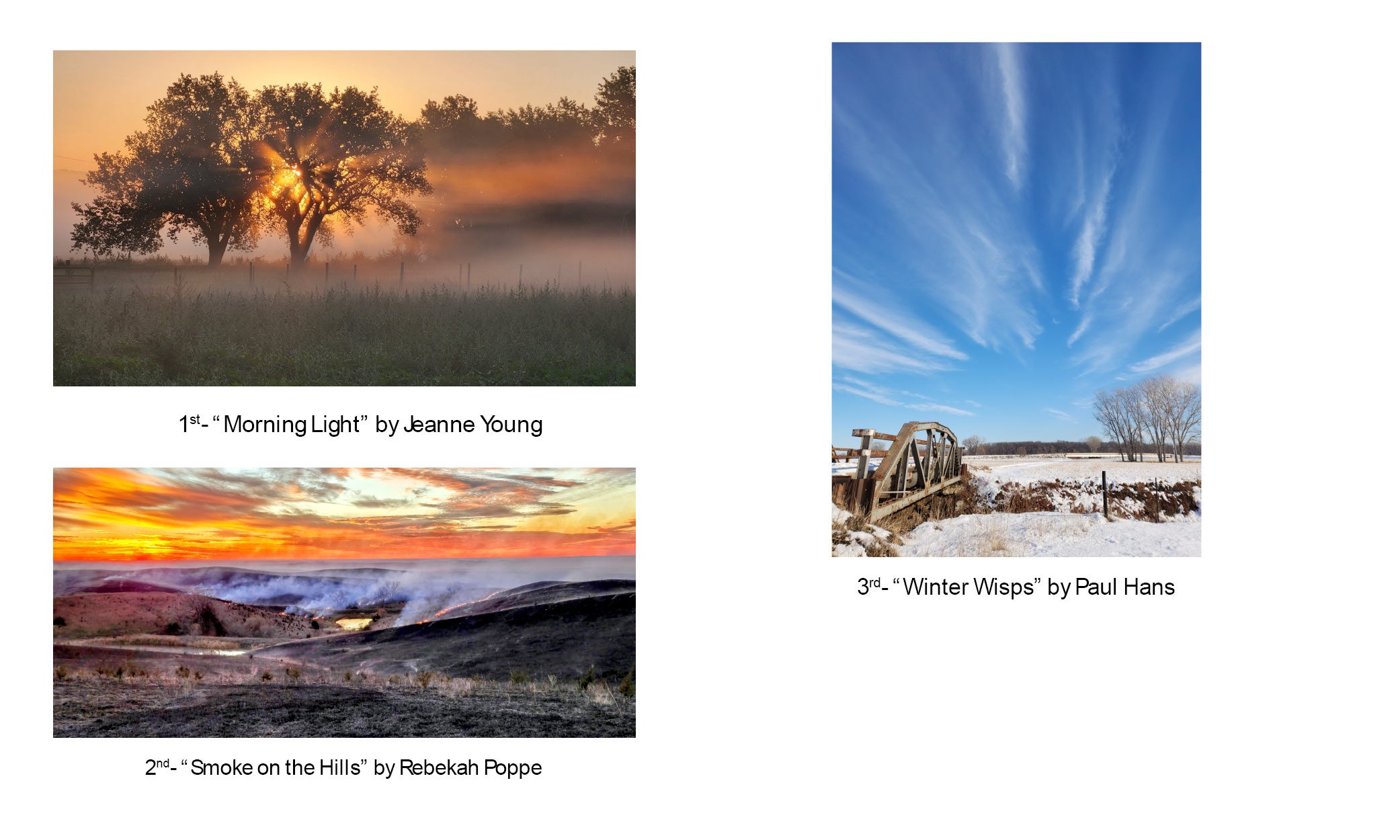 3 photos of the photography contest winning photos